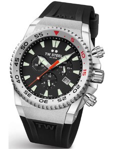 TW STEEL Ace Diver Limited Edition Chronograph - ACE400, Silver case with Black Rubber Strap