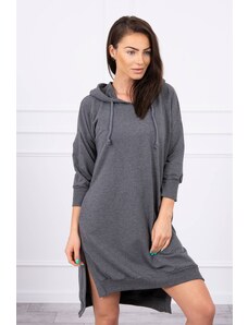 Kesi Dress with a hood and a longer graphite back