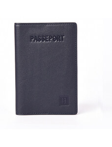 HEXAGONA Θήκη διαβατηρίου δερμάτινη μπλέ SOF88IU - 227815-03