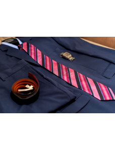 Ancient Greek Scarves Pink Silk Tie (Multicolor Stripes)