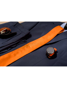 Ancient Greek Scarves Vibrant Orange Silk Tie