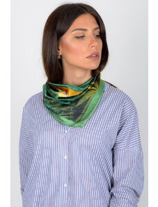 Ancient Greek Scarves Birds & Plants - green and yellow