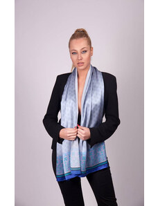 Ancient Greek Scarves Blue-grey toned silk scarf