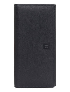 HEXAGONA Γυναικείο πορτοφόλι μεγάλο με κούμπωμα σε μπλέ σκούρο δέρμα ERG201PG - 25442-03