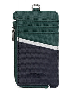 HEXAGONA Ανδρικό πορτοφόλι με εξωτερικές θήκες καρτών πράσινο με πολυχρωμία WAJ74X - 25684-59