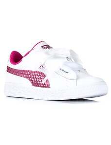 Παιδικά sneakers Puma Basket Heart Coated Glam white-fuchsia