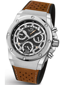 TW STEEL ACE Genesis Swiss Made Limited Edition - ACE120 Silver case with Brown Leather-Rubber Strap
