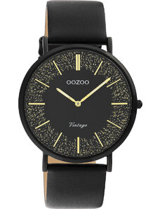 OOZOO Vintage - C20132, Black case with Black Leather Strap
