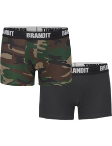 Brandit Logo 2er Pack Boxer Shorts woodland/black