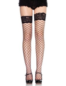 LEG AVENUE Lace Top Fence Net Thigh Highs – One Size