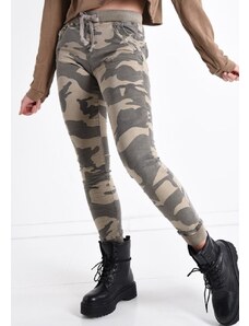 Rouxaki Denim παντελόνι JOGGER συσφικτικό Camouflage Print - γκρί - XS