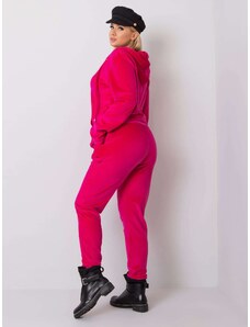 Fashionhunters Ροζ βελούδινο σετ plus size Michell