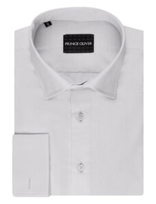 Prince Oliver Premium Quality Πουκάμισο Λευκό για Μανικετόκουμπο (Cufflinks) 100% Cotton (Modern Fit)