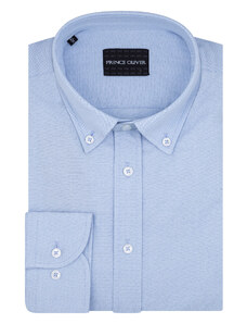 Prince Oliver Premium Quality Πουκάμισο Σιέλ Button Down 100% Cotton (Modern Fit)