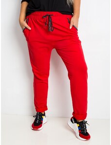 Fashionhunters Άγριο κόκκινο oversized παντελόνι
