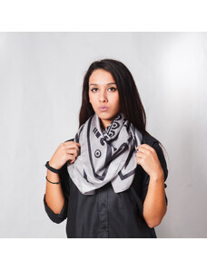 Ancient Greek Scarves Black and grey big silk scarf