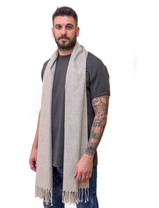 Ancient Greek Scarves Longline textured light grey silk scarf