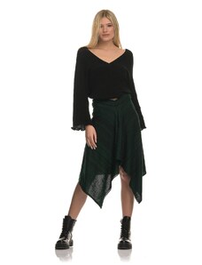 Angel Πλεκτή φούστα ασύμμετρη Πράσινο ONESIZE