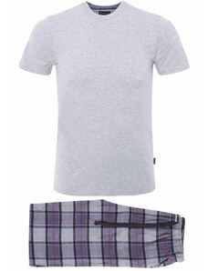 Barbour Πιζάμα Σετ με T-Shirt και Καρό Παντελόνι Small