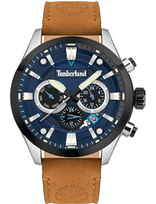 TIMBERLAND TIDEMARK - TDWJF2001901, Silver case with Brown Leather strap