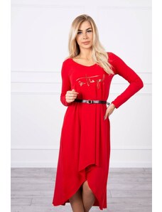 Kesi Φόρεμα με διακοσμητική ζώνη και κόκκινα γράμματα
