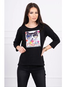 Kesi Μπλούζα με γραφικά γάτας 3D μαύρο