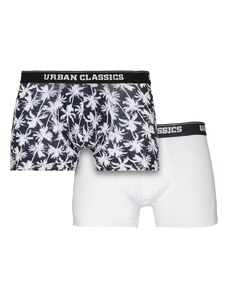 UC Men Ανδρικό Boxer Shorts Double Pack Palm Aop+λευκό