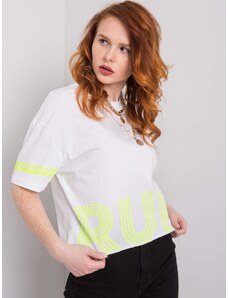 Fashionhunters Λευκό βαμβακερό μπλουζάκι με επιγραφή