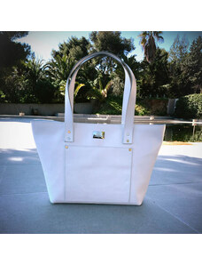 C&C Fashionstreet Δερμάτινη τσάντα ώμου "the Fab Bag" Λευκό