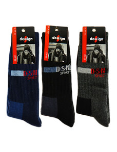 Ανδρικές αθλητικές βαμβακερές κάλτσες Design BORIS 3 ζευγάρια