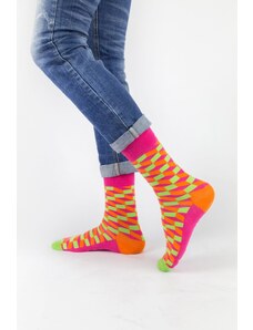 Ανδρικές - Εφηβικές fashion κάλτσες Crazy Socks LABYRINTH III Βαμβακερές Πορτοκαλί