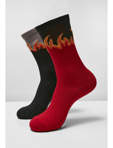 MT Accessoires Long Flame Socks 2-Pack Red/Black