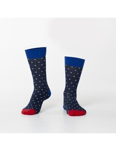 FASARDI Ανδρικές σκούρες μπλε πουά κάλτσες