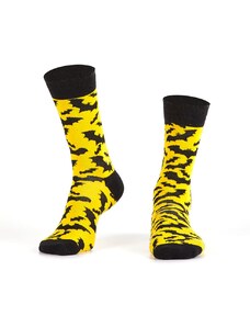 FASARDI Ανδρικές κίτρινες κάλτσες με νυχτερίδες