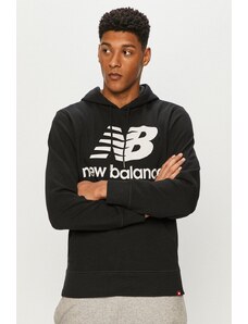 Μπλούζα New Balance χρώμα μαύρο, με κουκούλα MT03558BK