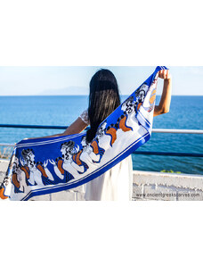 Ancient Greek Scarves Deep blue long scarf