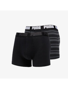 Boxer Puma 2 Pack Heritage Stripe Boxers Black