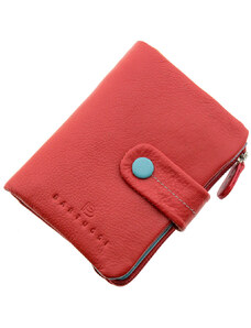 Γυναικείο δερμάτινο πορτοφόλι από μαλακό δέρμα Bartuggi 521-5012-Κόκκινο