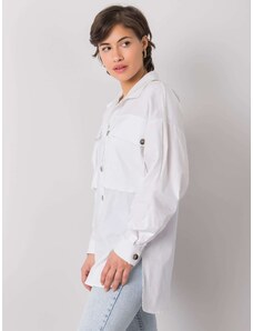 Fashionhunters Λευκό πουκάμισο με τσέπες Elora RUE PARIS