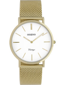 OOZOO Vintage - C9910, Gold case with Stainless Steel Bracelet