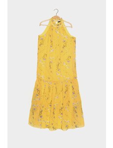 Trendyol Κίτρινο Όρθιο Φόρεμα Γιακάς