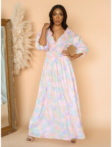 NA-KD Φόρεμα Maxi Κρουαζέ Με Σφηκοφωλιά Floral - Secreto