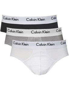 Calvin Klein ανδρικά slip βαμβακερά 3pack σε κλασσικούς χρωματισμούς μαύρο,γκρι και άσπρο,άνετη γραμμή U2661G-998