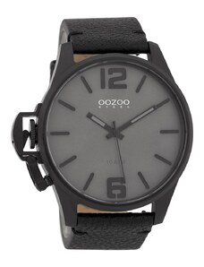 OOZOO Steel OSGR17 Black Leather Strap
