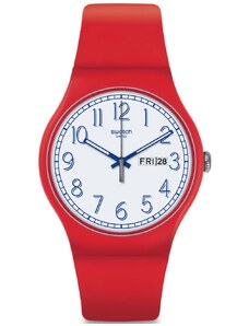 SWATCH Red Me Up SUOR707 Red Silicone Strap
