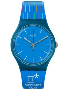 SWATCH Petits Batons SUOZ277 Blue Silicone Strap