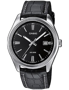 CASIO Collection MTP-1302PL-1AVEF Black Leather Strap