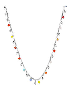 Theros Jewels Κολιέ με πολύχρωμες χάντρες από ασήμι 925°