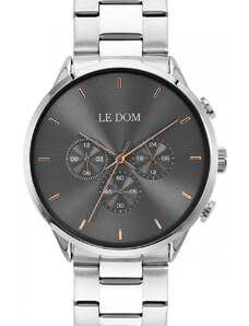 LE DOM Principal Chronograph - LD.1436-10, Silver case with Stainless Steel Bracelet