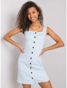 Fashionhunters Γαλάζιο φόρεμα με κουμπιά